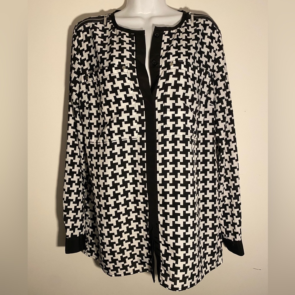 Black and white blouse